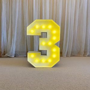 NÚMERO 3 DE LED (MDF)