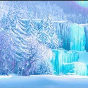 TECIDO SUBLIMA&Ccedil;&Atilde;O - PAINEL RETANGULAR - FROZEN FLORESTA - GELO