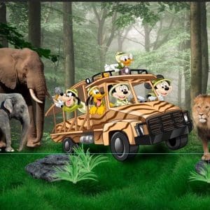 TECIDO SUBLIMA&Ccedil;&Atilde;O - PAINEL RETANGULAR - MICKEY SAFARI