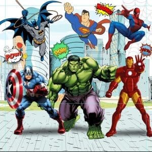 TECIDO SUBLIMA&Ccedil;&Atilde;O - PAINEL RETANGULAR - HEROIS